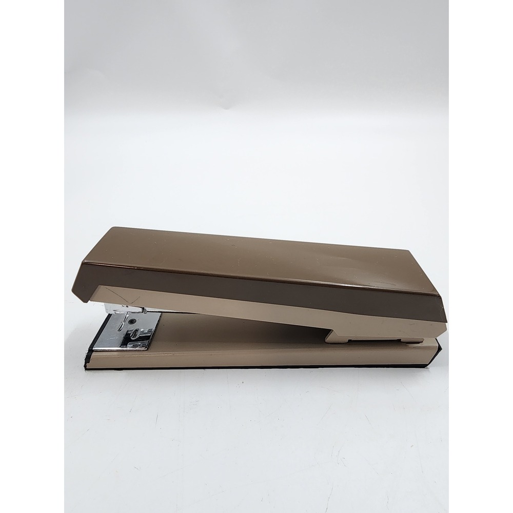 Vintage ACCO 40 Stapler Brown Tan Two Tone Metal Desk Office Accessory USA Made